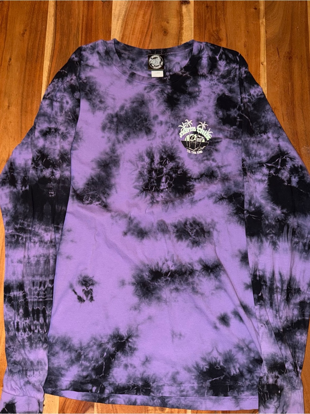 Santa Cruz Til The End Tie Dye Long Sleeve T-Shirt Purple & Black XL. #028